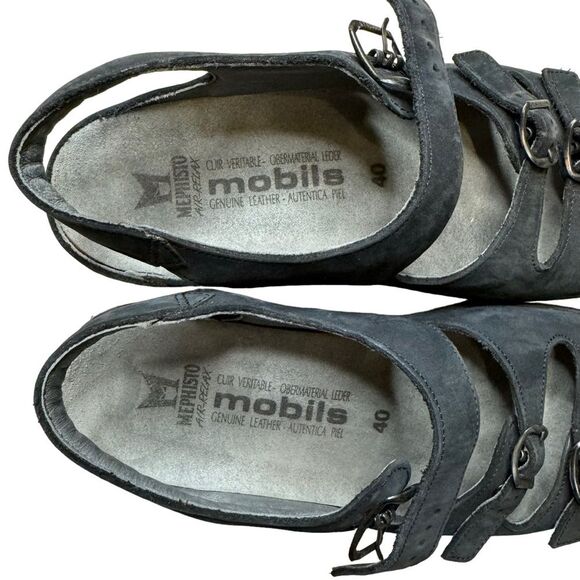 Mephisto Women's Triple Strap Navy Croatia Buckle Sandals Ankle Strap Sz 40 (10) - Picture 3 of 7